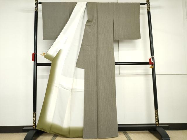 平和屋着物●江戸小紋 竹縞 正絹 逸品 未使用 AABI5166cs