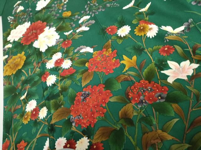 平和屋着物●豪華振袖 手描き 枝花文 金彩 鬼しぼ縮緬 正絹 逸品 AABI5183cs