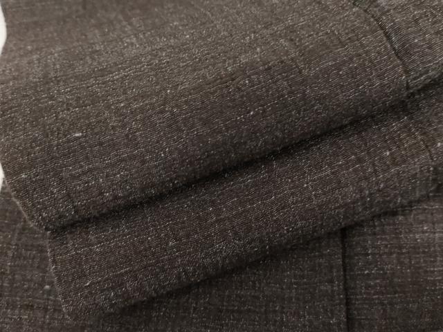 平和屋着物●男性 紬 ちぢみ織 色無地 藍鉄色 正絹 逸品 AABI5186cs
