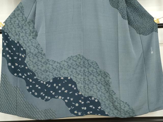 平和屋着物●男性 伝統工芸士 石塚幸生 訪問着 吉祥宝尽くし 背抜き仕立て キングサイズ 正絹 逸品 AABI5190cs