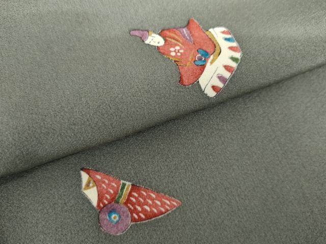 平和屋着物●上質な小紋 玩具文 正絹 逸品 AABI5193cs