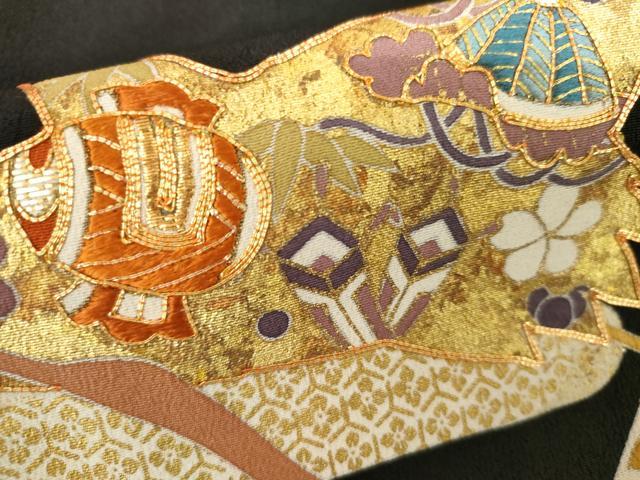 平和屋着物●創業460年・千總 黒留袖 駒刺繍 エ霞吉祥飛鶴文 金彩 伊勢丹扱い 正絹 逸品 AABI5199cs