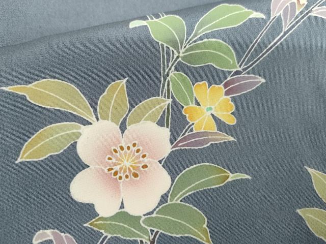 平和屋着物●訪問着 友禅 作家物 枝花文 正絹 逸品 AABI5202cs