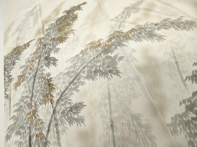 平和屋着物●訪問着 松原清久 手描き 笹竹文 金彩 正絹 逸品 AABI5208cs
