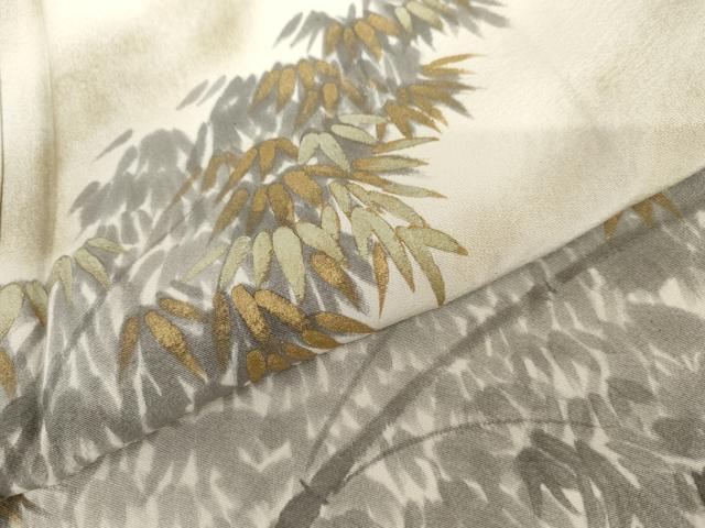 平和屋着物●訪問着 松原清久 手描き 笹竹文 金彩 正絹 逸品 AABI5208cs