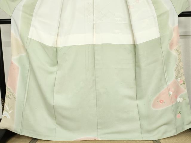 平和屋着物●訪問着 友禅 吉祥草花文 金彩 正絹 逸品 未使用 AABI5212cs