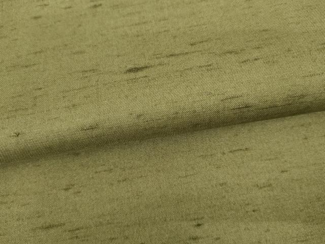 平和屋着物●石川県指定無形文化財 牛首紬 白山工房 手織り 色無地 松葉色 まるやま扱い 証紙付き 正絹 逸品 AABI5213cs