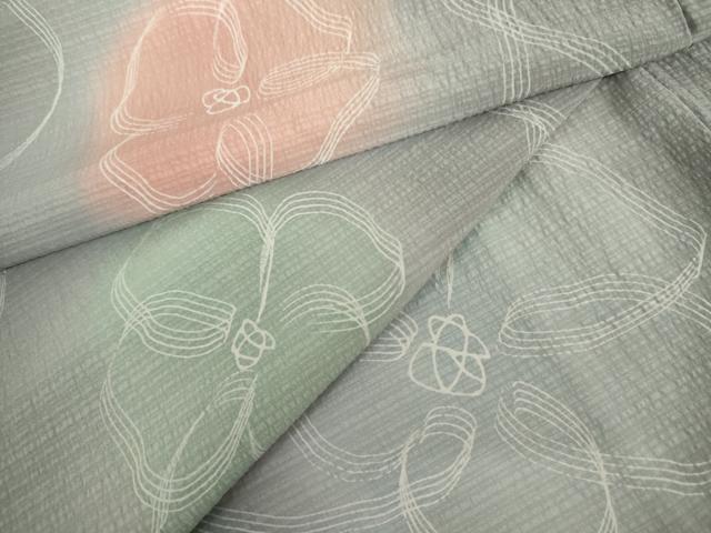 平和屋着物●上質な小紋 舞花文 暈し染め 正絹 逸品 AABI5222cs