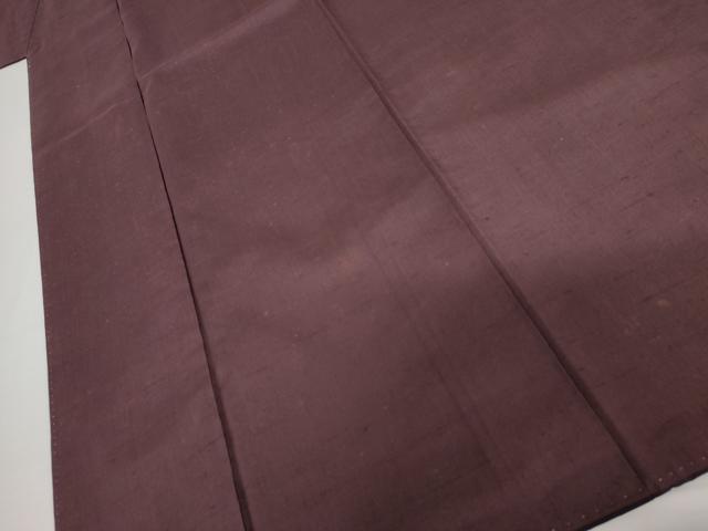 平和屋着物●上質な紬 色無地 葡萄色 正絹 逸品 AABI5225cs