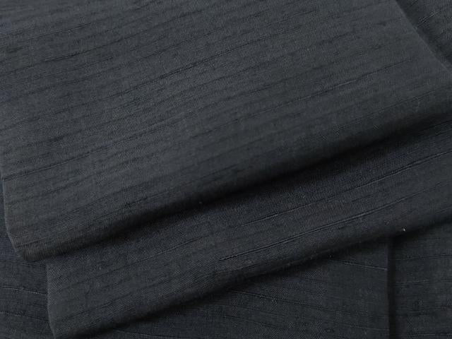平和屋着物●男性 紬 色無地 濃藍色 正絹 逸品 AABI5226cs