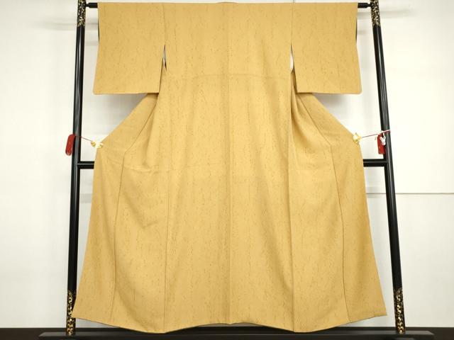 平和屋着物●名門 藤娘きぬたや・杢目絞り 小紋 正絹 逸品 AABI5232cs