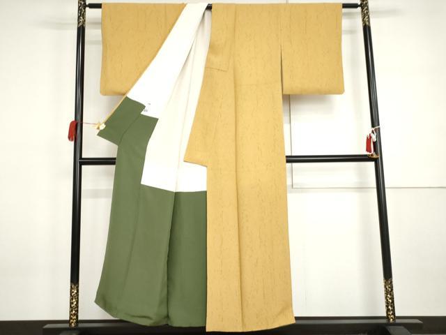 平和屋着物●名門 藤娘きぬたや・杢目絞り 小紋 正絹 逸品 AABI5232cs