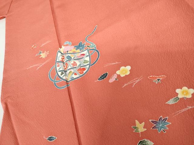 平和屋着物●訪問着 友禅 花篭文 正絹 逸品 未使用 AABI5234cs