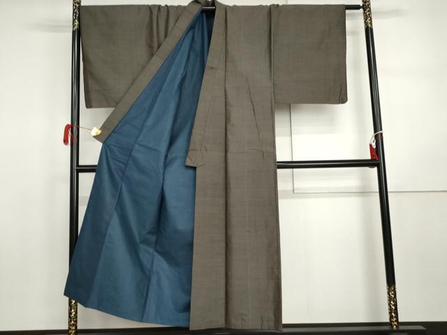 平和屋着物●男性 大島紬 アンサンブル 長襦袢(無双仕立て)セット 亀甲絣 反端付き 正絹 逸品 AABI5237cs
