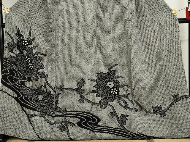 平和屋着物●訪問着 総絞り 花篭文 黒地 やまと誂製 正絹 逸品 AABI5240cs