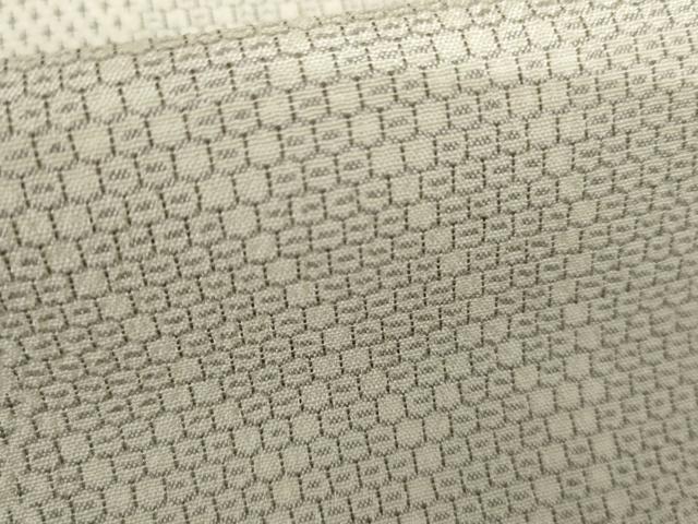 平和屋着物●本塩沢 110亀甲 よろけ縞 正絹 逸品 AABI5252cs