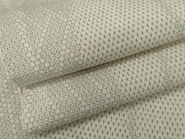 平和屋着物●本塩沢 110亀甲 よろけ縞 正絹 逸品 AABI5252cs