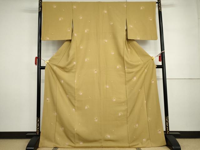 平和屋着物●上質な小紋 手描き ほたる暈し さくらんぼ ロング丈 正絹 逸品 AABI5254cs