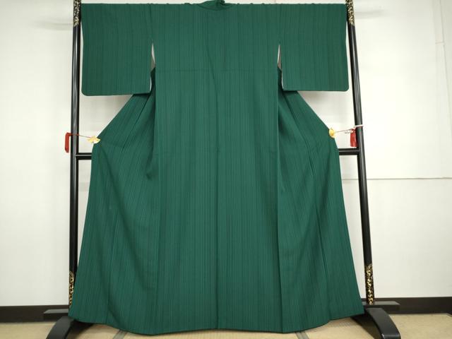 平和屋着物●上質な小紋 縞 正絹 逸品 AABI5262cs
