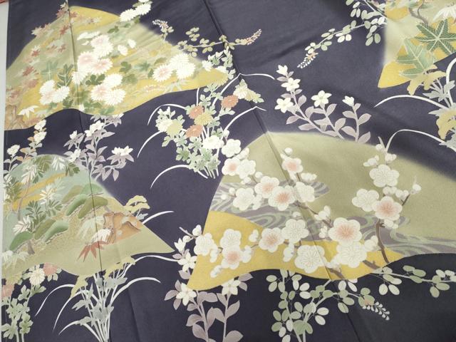 平和屋着物●豪華色留袖 友禅 松竹梅文 暈し染め 金彩 正絹 逸品 未使用 AABI5266cs
