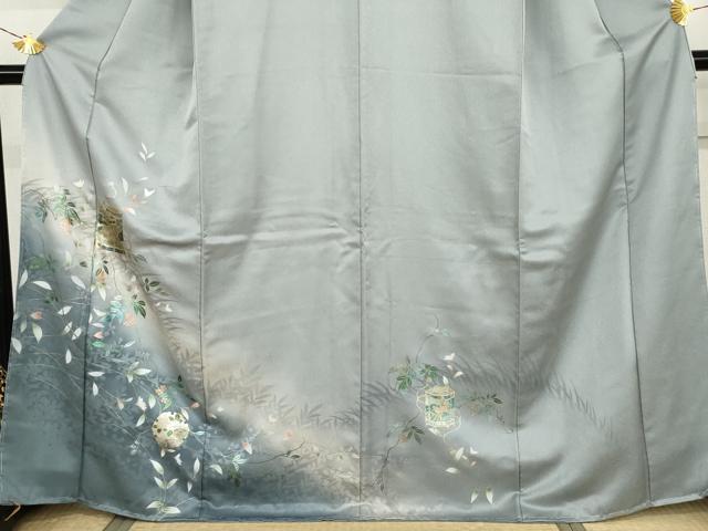 平和屋着物●訪問着 貝桶雪輪花文 暈し染め 金彩 正絹 逸品 AABI5278cs