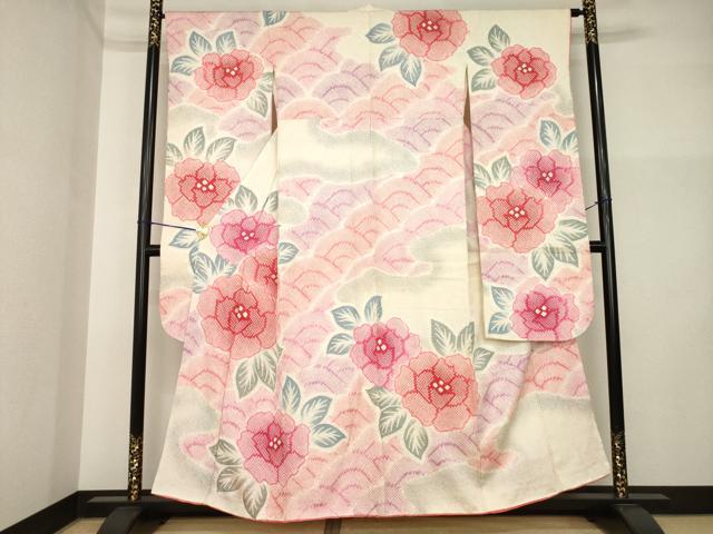 平和屋着物●豪華振袖 総絞り 青海波花文 正絹 逸品 AABI5308ck