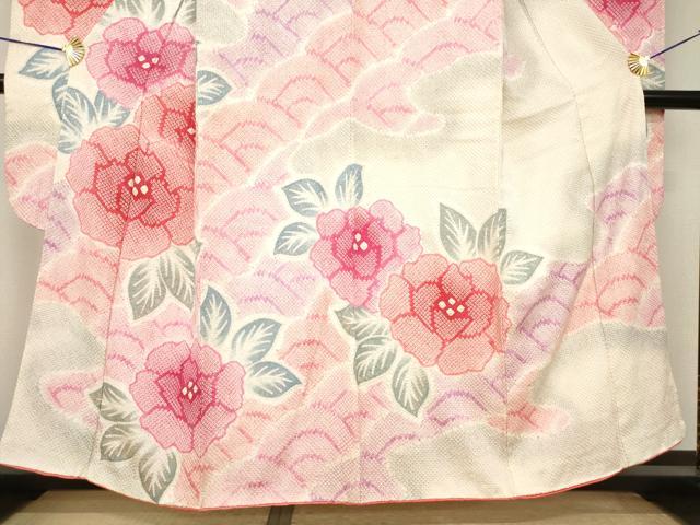 平和屋着物●豪華振袖 総絞り 青海波花文 正絹 逸品 AABI5308ck