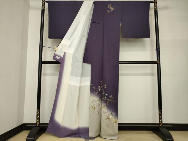 平和屋着物●和紙染染色作家・植村彩弘 訪問着 蔦草文 暈し染め 金彩 やまと誂製 正絹 逸品 AABI5312ck