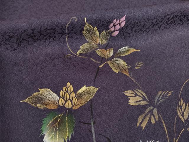 平和屋着物●和紙染染色作家・植村彩弘 訪問着 蔦草文 暈し染め 金彩 やまと誂製 正絹 逸品 AABI5312ck