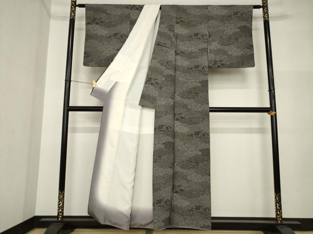 平和屋着物●伝統工芸士 関正三郎 江戸小紋 雲重ね文 正絹 逸品 AABI5317ck