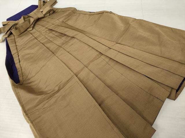 平和屋着物●男性 馬乗り袴 縞 正絹 逸品 AABI5318ck