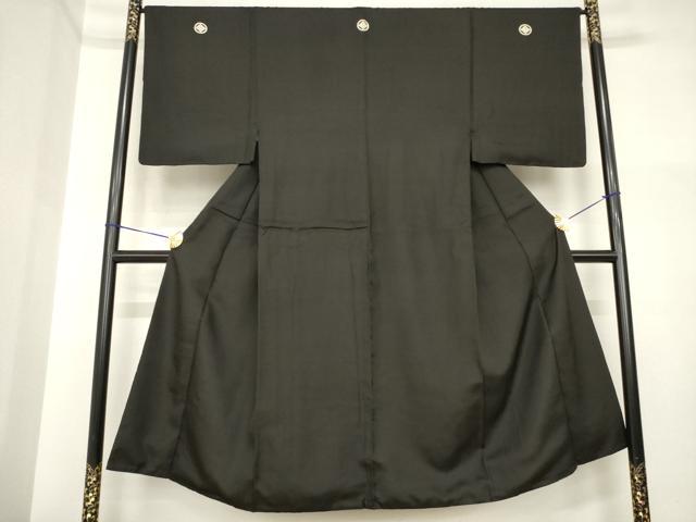 平和屋着物●男性 黒紋付 正絹 逸品 AABI5320ck