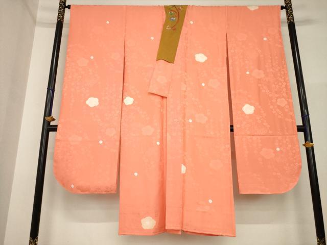 平和屋着物●振袖用長襦袢 袷 絞り 梅 正絹 逸品 AABI5322ck