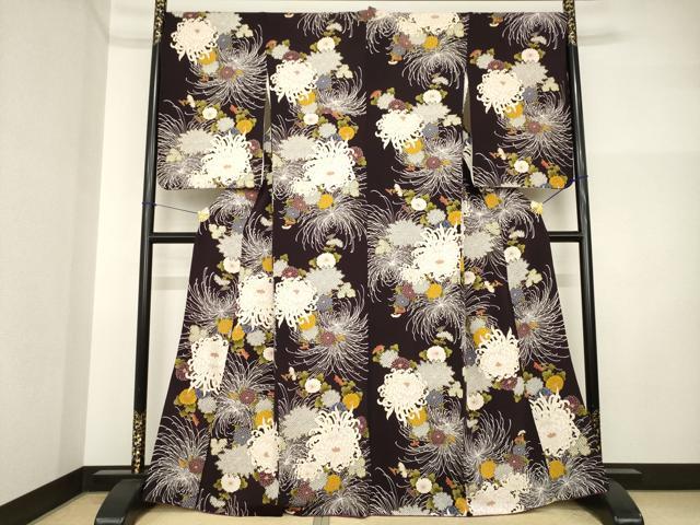 平和屋着物●上質な小紋 乱菊 金彩 正絹 逸品 AABI5331ck