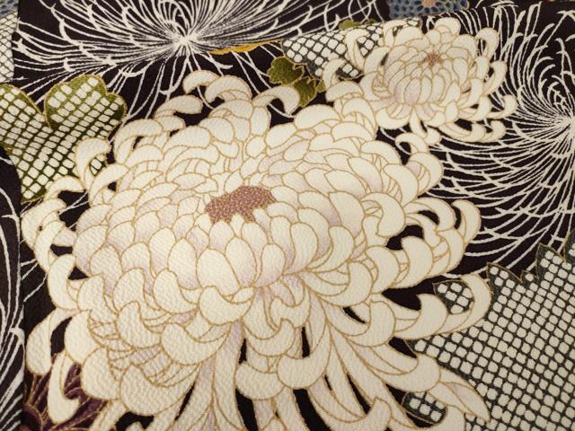 平和屋着物●上質な小紋 乱菊 金彩 正絹 逸品 AABI5331ck