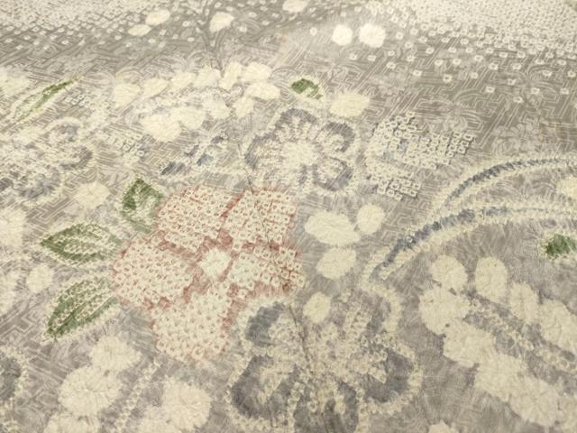 平和屋着物●訪問着 総絞り 流水花文 三越扱い 正絹 逸品 AABI5334ck