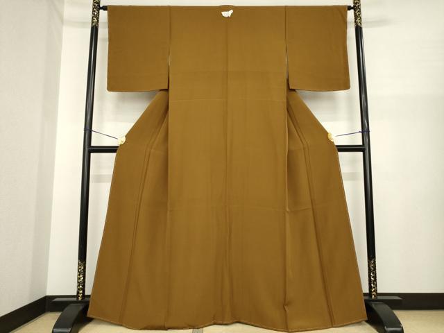 平和屋着物●上質な色無地 香染色 正絹 逸品 未使用 AABI5338ck