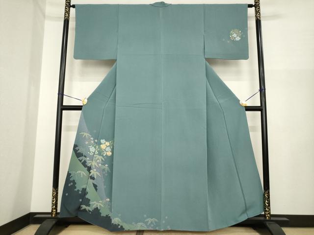 平和屋着物●訪問着 駒刺繍 松竹梅雪輪花文 金彩 やまと誂製 正絹 逸品 AABI5345ck