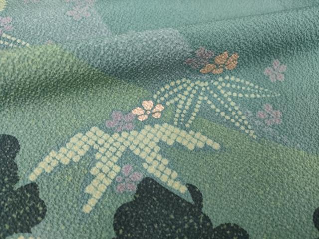 平和屋着物●訪問着 駒刺繍 松竹梅雪輪花文 金彩 やまと誂製 正絹 逸品 AABI5345ck