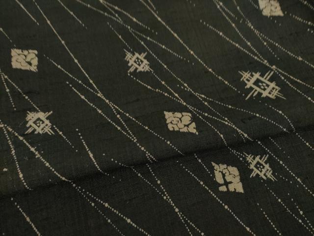 平和屋着物●上質な紬 菱文 正絹 逸品 AABI5346ck
