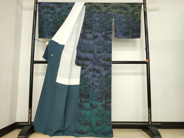 平和屋着物●前田仁仙 仁仙更紗 訪問着 鴛鴦花文 正絹 逸品 AABI5356ck