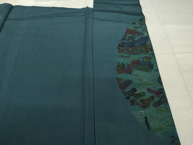 平和屋着物●前田仁仙 仁仙更紗 訪問着 鴛鴦花文 正絹 逸品 AABI5356ck