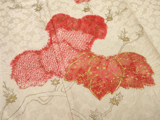 平和屋着物●訪問着 駒刺繍 桐 正絹 逸品 AABI5358ck