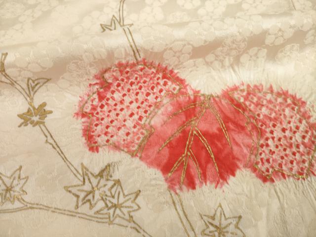 平和屋着物●訪問着 駒刺繍 桐 正絹 逸品 AABI5358ck