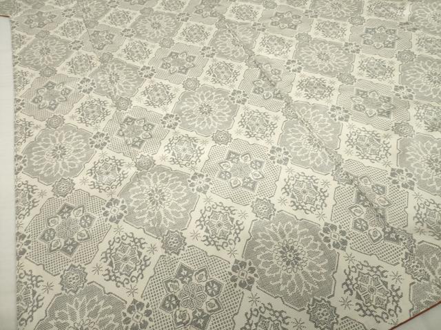平和屋着物●本場大島紬 白大島 カタス9マルキ 飾花文 正絹 逸品 AABI5359ck