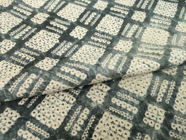 平和屋着物●上質な小紋 総絞り 網目文 正絹 逸品 AABI5360ck