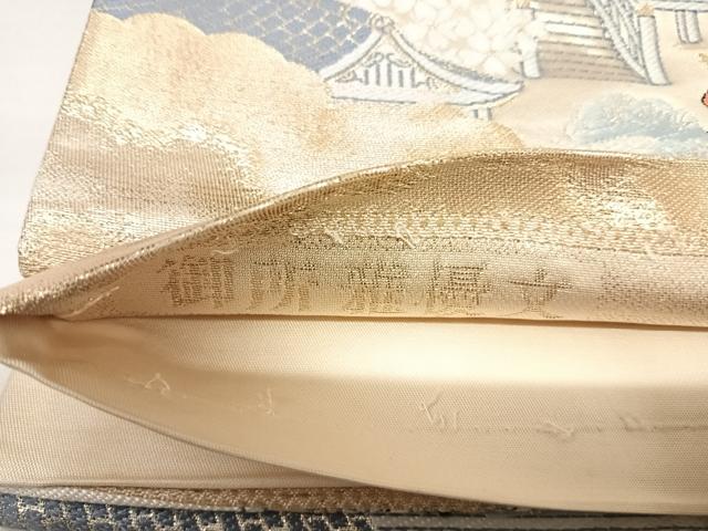 平和屋着物◎西陣 六通柄袋帯 唐織 九百錦 御所雅優文 金銀糸 正絹 逸品 AABI5401yx