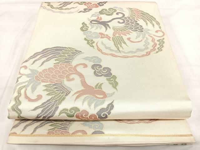 平和屋着物◎全通柄 本袋帯 鳳凰 金糸 正絹 逸品 AABI5409yx