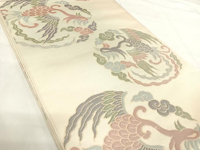 平和屋着物◎全通柄 本袋帯 鳳凰 金糸 正絹 逸品 AABI5409yx