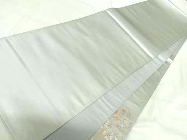 平和屋着物◎太鼓柄袋帯 刺繍 草花文 金銀彩 金糸 正絹 逸品 AABI5427yx